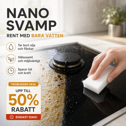 🔥 50 % RABATT! Utan rengöringsmedel – Nano-rengöringssvamp som enkelt tar bort smuts och fläckar ✨