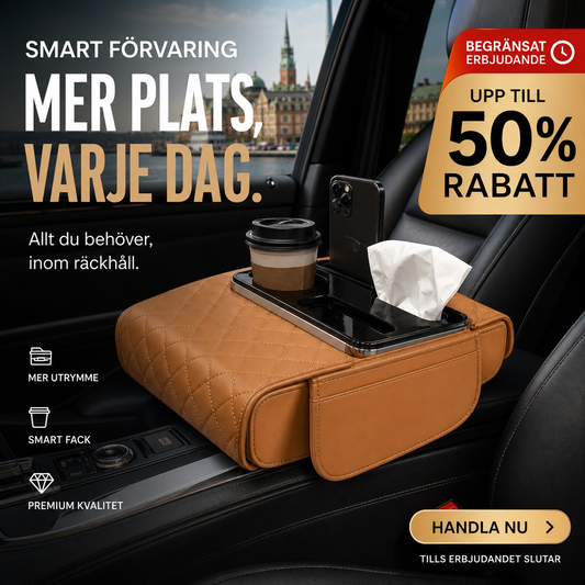 🚗 Mer plats i bilen utan röra – smart armstödsförvaring som håller dina saker nära till hands