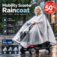 🌧️ Håll dig torr även under regniga turer – vattentät regnponcho för elscooter med transparent front och rymlig 5XL–6XL-passform