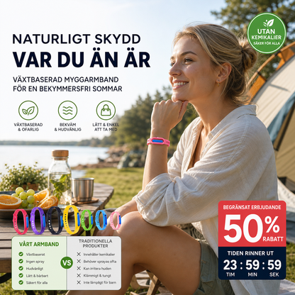 🔥 KÖP 1 FÅ 1 GRATIS! 🌿 Örtbaserat myggarmband – naturligt myggskydd utan starka kemikalier 🦟✨