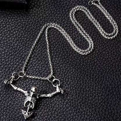 Utsökt gåva - trendigt halsband med dödskalle i vintage-punkstil